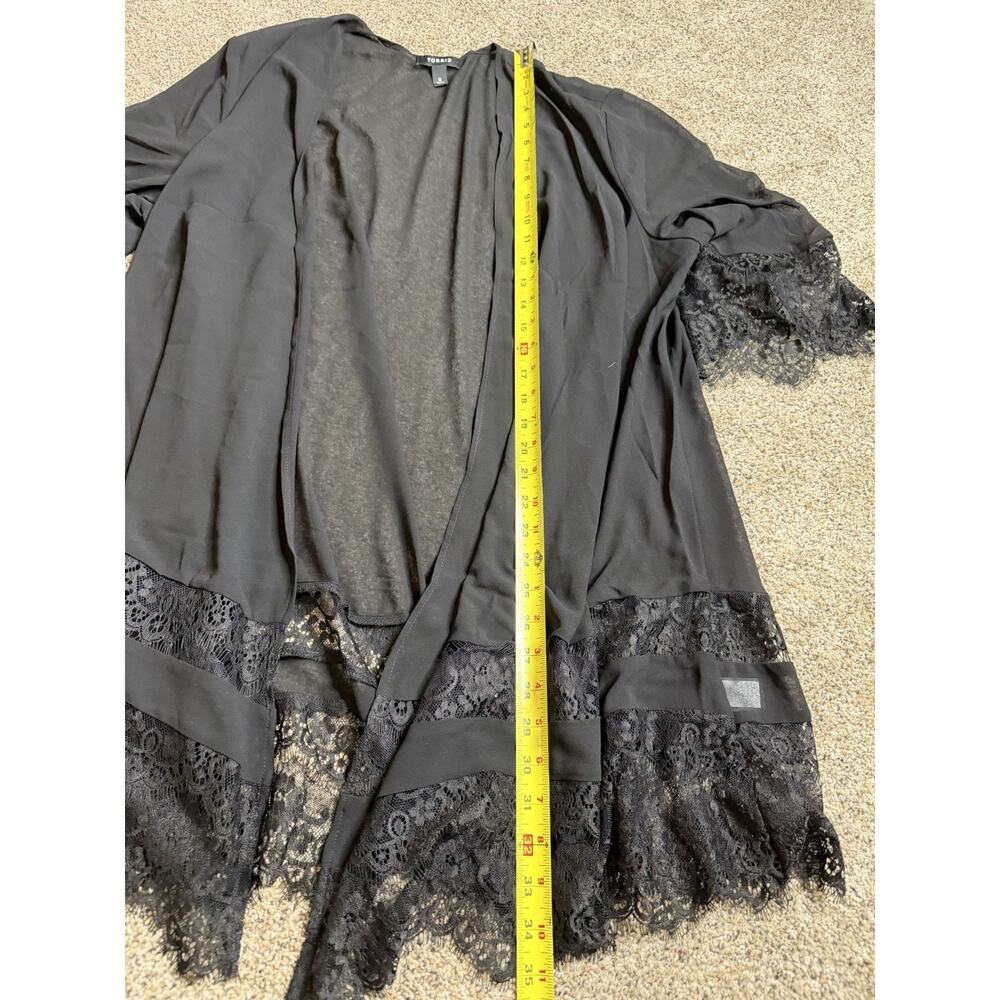 Torrid Black Sheer Maxi Duster Kimono Cardigan Size 0 XL 12 Whimsy Goth - Picture 6 of 6
